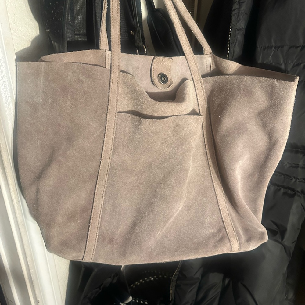 Banana Republic Cream Suede Tote